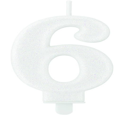VELA SUPER GLITER BRANCO N.6 C/10
