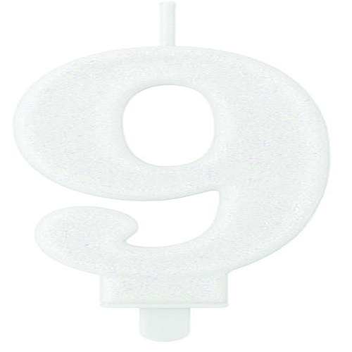 VELA SUPER GLITER BRANCO N.9 C/10