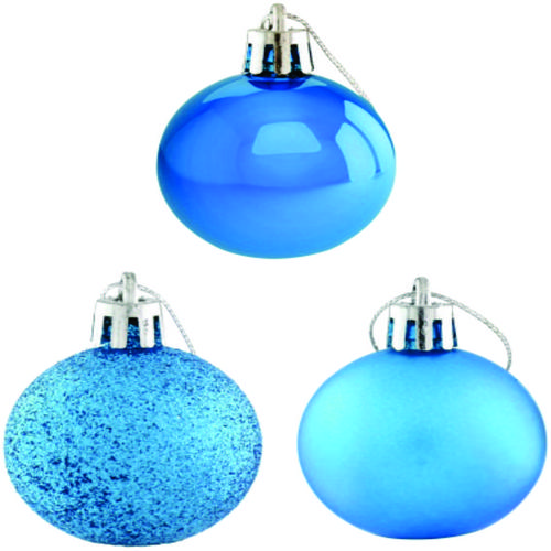 TUBO C/12 BOLAS NATAL AZUL 6.5CM BN070
