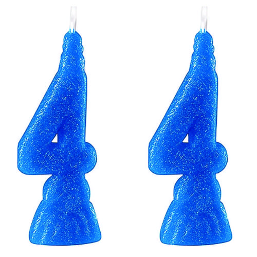 VELA SUPER GLITER AZUL N.4 C/10
