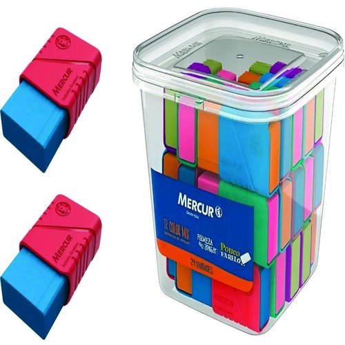 BORRACHA MERCUR TR COLOR MIX POTE C/24