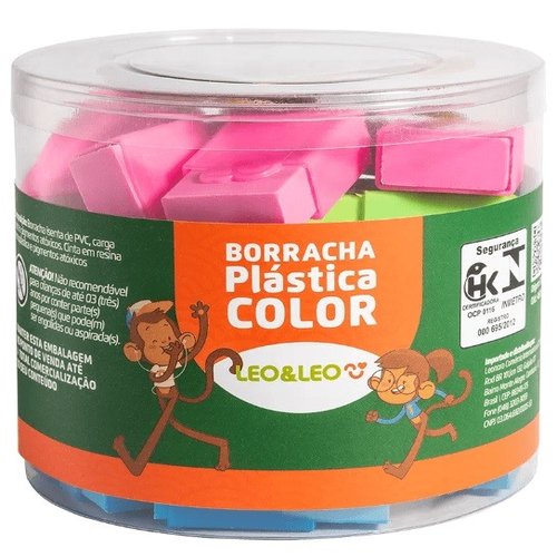 BORRACHA PLASTICA C/CAPA COLOR C/24