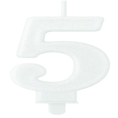 VELA SUPER GLITER BRANCO N.5 C/10