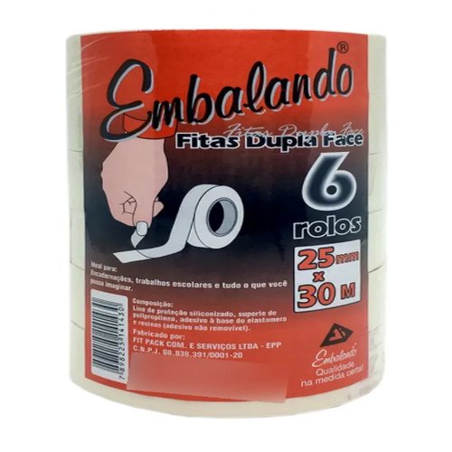 FITA DUPLA FACE 25X30 C/6