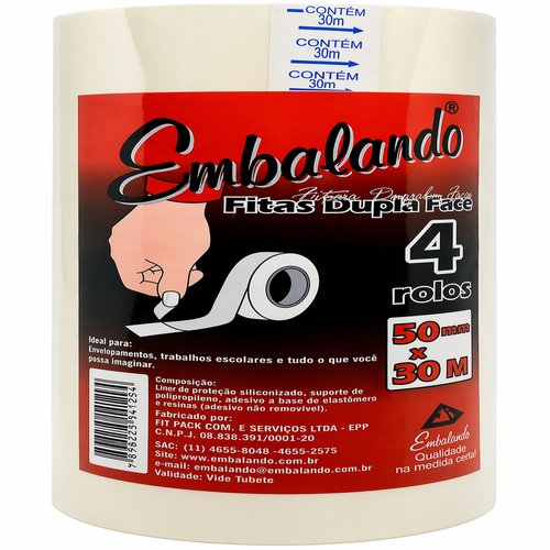 FITA DUPLA FACE 50X30 C/4