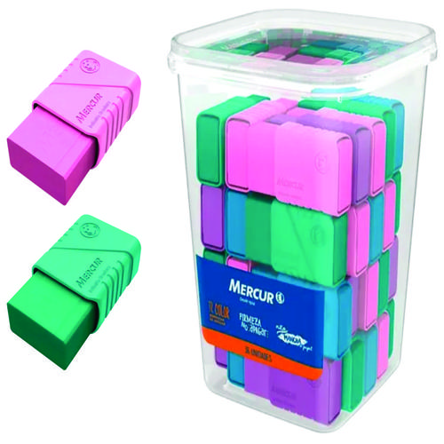 BORRACHA MERCUR TR COLOR POTE C/36