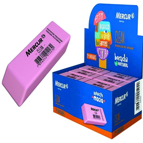 BORRACHA MERCUR CLEAN ROSA C/24