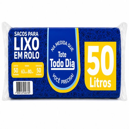 SACO DE LIXO AZUL 50L C/10