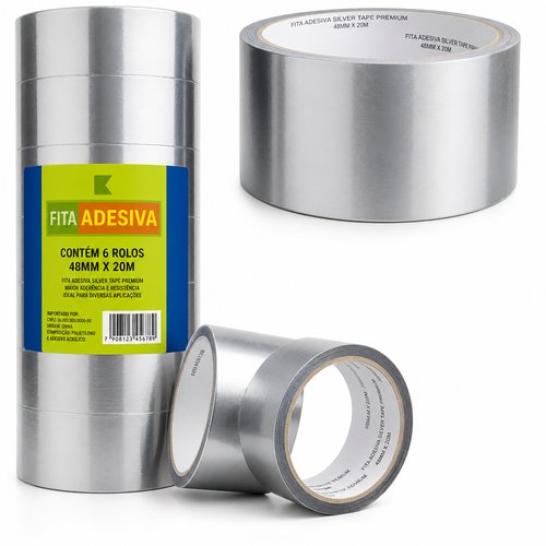 FITA P/EMBALAGEM 48X20M C/5 METAL.EMBALA