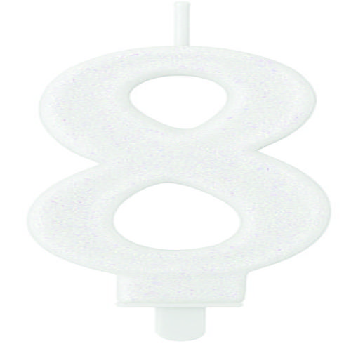 VELA SUPER GLITER BRANCO N.8 C/10