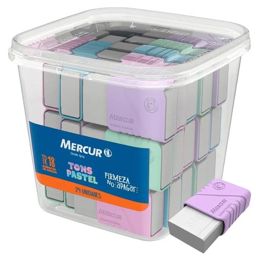 BORRACHA MERCUR TR 18 TONS PASTEL C/24