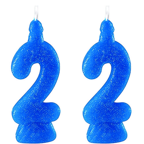 VELA SUPER GLITER AZUL N.2 C/10