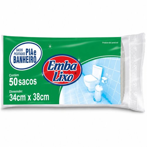 SACO DE LIXO BRANCO PIA/BANHEIRO C/50