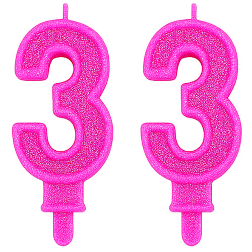 VELA SUPER GLITER ROSA N.3 C/10