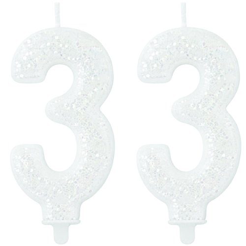 VELA SUPER GLITER BRANCO N.3 C/10