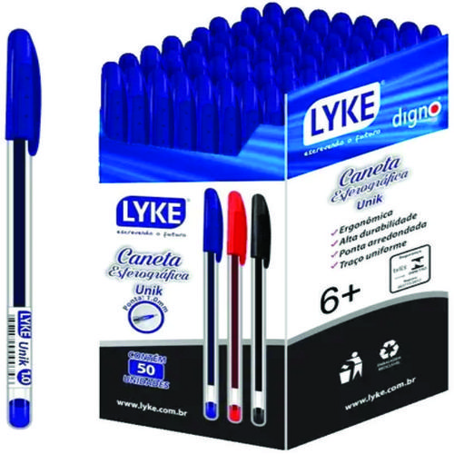 CANETA ESFEROGRAFICA LYKE AZUL C/50