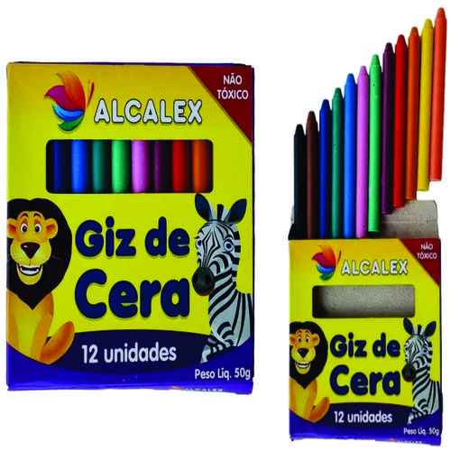GIZ DE CERA FINO C/12 CORES ALCALEX