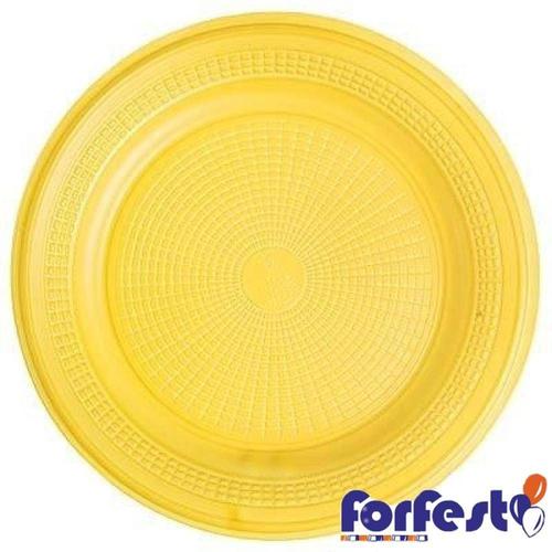 PRATO DESC.15CM AMARELO C/10 