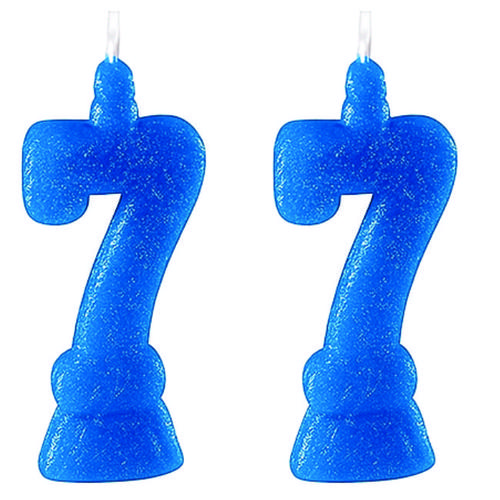 VELA SUPER GLITER AZUL N.7 C/10