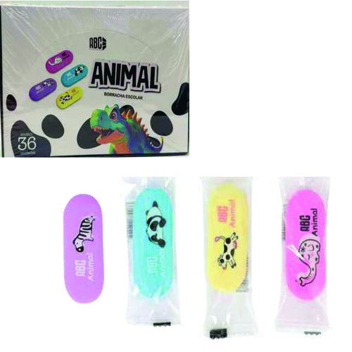 BORRACHA ESCOLAR ANIMAL C/36 - ABC