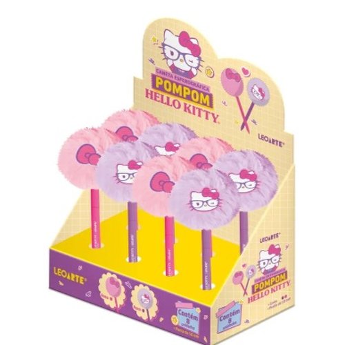 CANETA POMPOM HELLO KITY C/08