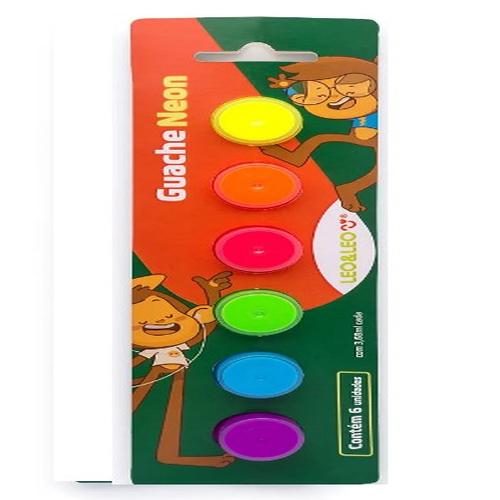 GUACHE NEON BLISTER C/6 CORES - 3,68ML