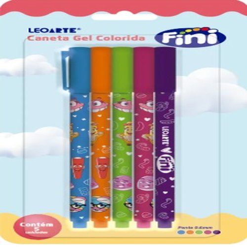 CANETA GEL ESTAMPADO 0.6 FINI C/5 10361