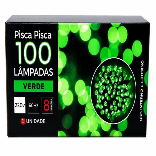 PISCA-PISCA 100LAMP.220V LED VD FIO TRAN