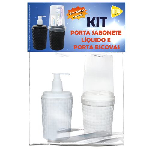 KIT PORTA SABONTE LIQUIDO E ESCOVAS - BR