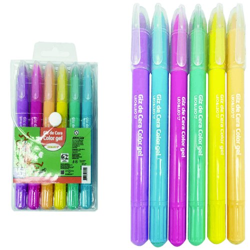 GIZ DE CERA COLOR GEL 6 CORES - UND - LE