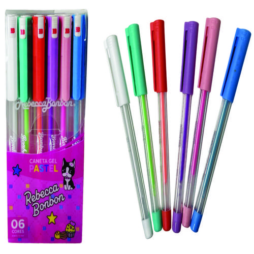 CANETA ESFEROGRAF.GEL PASTEL C/6 RB0401