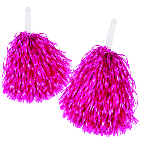 POM POM  METALIZADO  ROSA PINK C/12