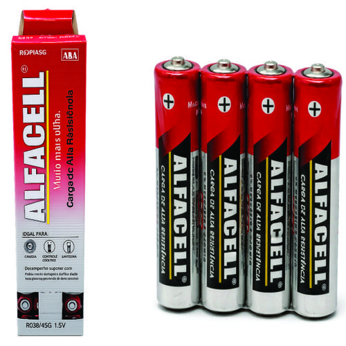 PILHA ALFACELL PALITO AAA 1.5V C/4 - TUB