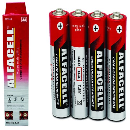 PILHA ALFACELL  AA 1.5V C/4 - TUBO 60 