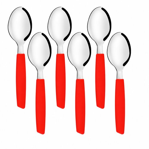 CJ 6 COLHERES INOX VERMEHO 19CM AIH1741V