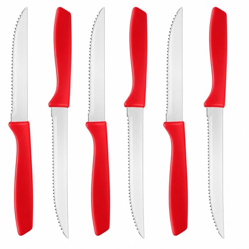 CJ 6 FACAS INOX VERMELHO 19CM AIH1743V