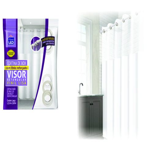 CORTINA DE BOX  VISOR  LISA C/ ILHOS 641