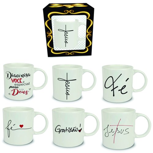 CANECA CERAMICA EVANGELICO NA CAIXA 2650